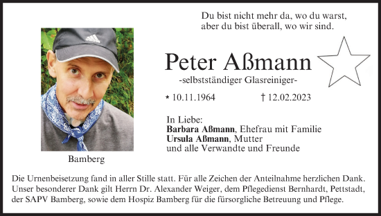 Anzeige von Peter Aßmann von MGO