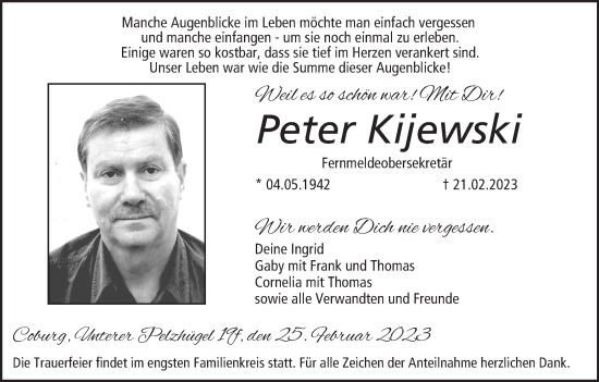 Anzeige von Peter Kijewski von MGO