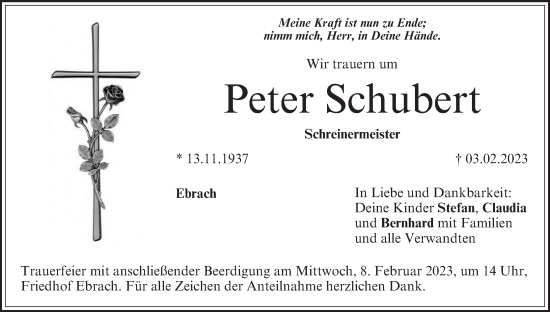 Anzeige von Peter Schubert von MGO