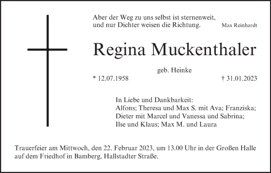 Anzeige von Regina Muckenthaler von MGO