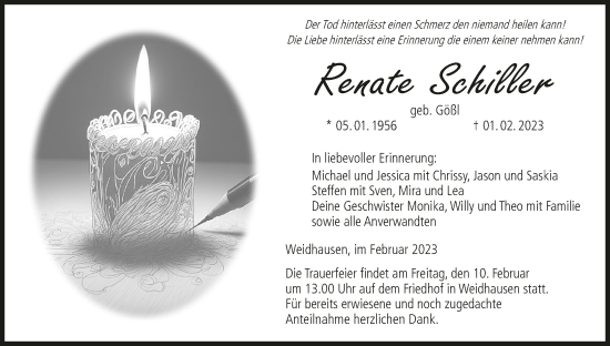 Anzeige von Renate Schiller von MGO