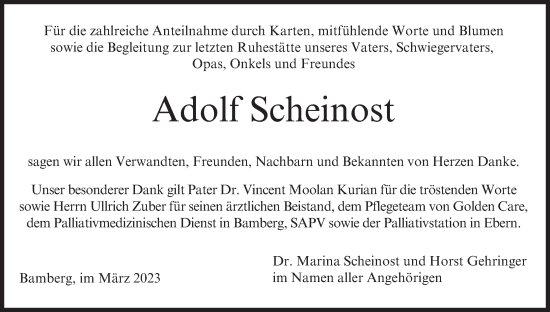 Anzeige von Adolf Scheinost von MGO