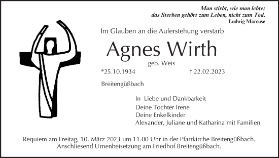 Anzeige von Agnes Wirth von MGO