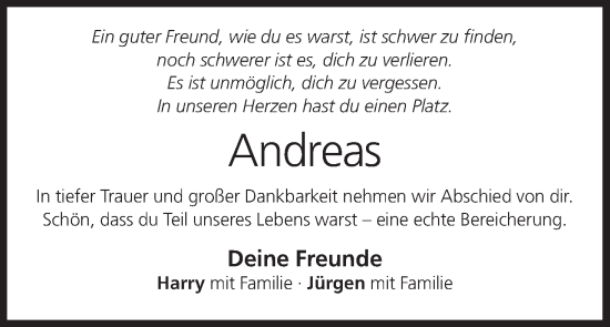 Anzeige von Andreas Pflaum von MGO