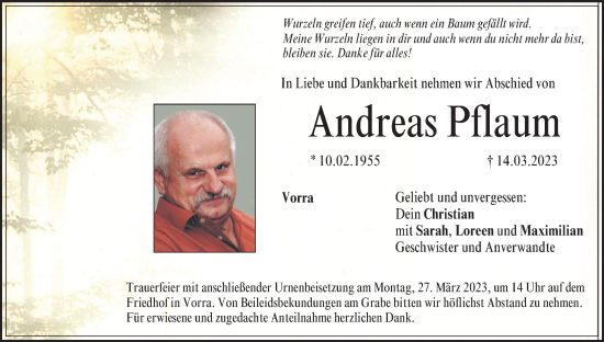 Anzeige von Andreas Pflaum von MGO