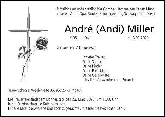 Anzeige von André Miller von MGO