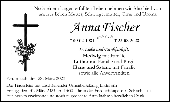 Anzeige von Anna Fischer von MGO