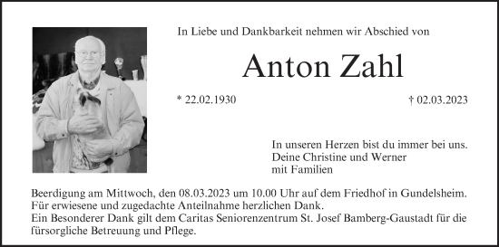 Anzeige von Anton Zahl von MGO