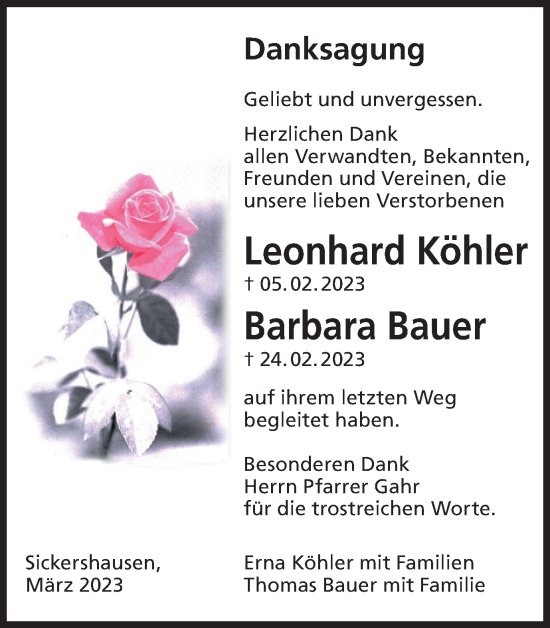 Anzeige von Barbara Bauer von MGO