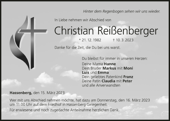 Anzeige von Christian Reißenberger von MGO