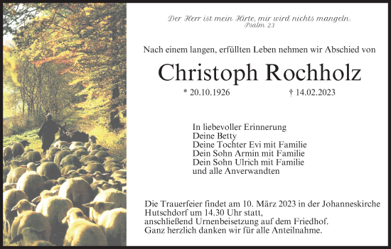 Anzeige von Christoph Rochholz von MGO