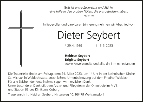 Anzeige von Dieter Seybert von MGO