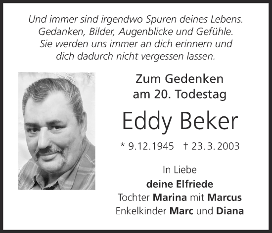 Anzeige von Eddy Beker von MGO