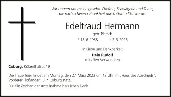 Anzeige von Edeltraud Hermann von MGO
