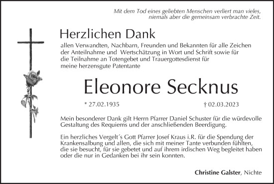 Anzeige von Eleonore Secknus von MGO