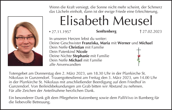 Anzeige von Elisabeth Meusel von MGO