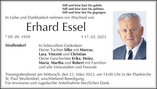 Anzeige von Erhard Essel von MGO
