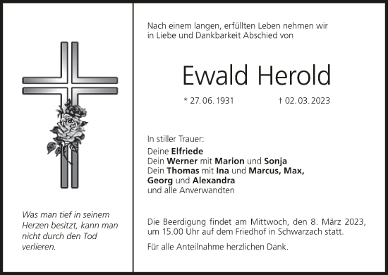 Anzeige von Ewald Herold von MGO