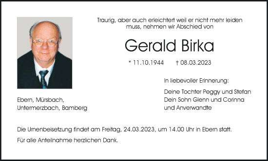 Anzeige von Gerald Birka von MGO