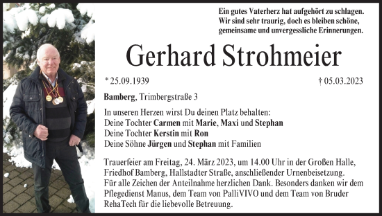 Anzeige von Gerhard Strohmeier von MGO