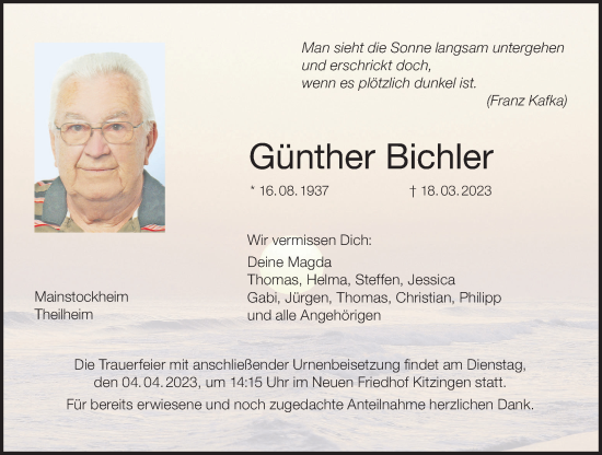 Anzeige von Günther Bichler von MGO