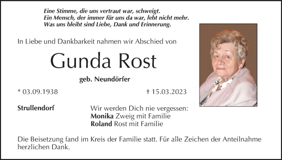 Anzeige von Gunda Rost von MGO
