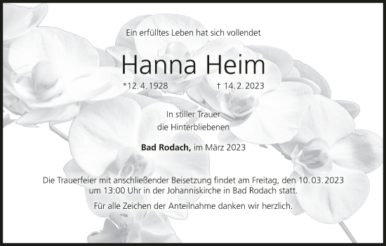 Anzeige von Hanna Heim von MGO