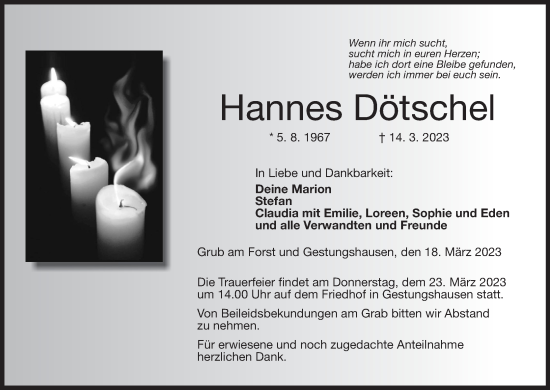 Anzeige von Hannes Dötschel von MGO