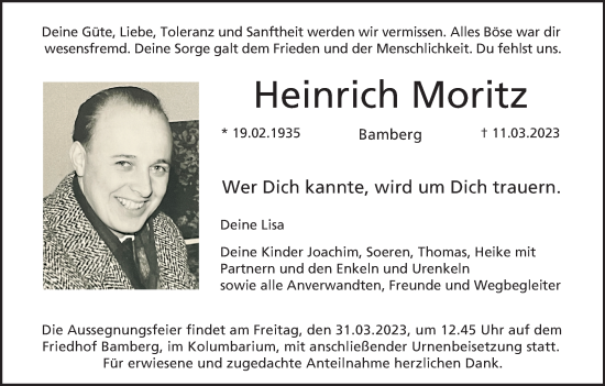 Anzeige von Heinrich Moritz von MGO