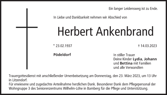 Anzeige von Herbert Ankenbrand von MGO