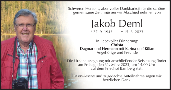 Anzeige von Jakob Deml von MGO