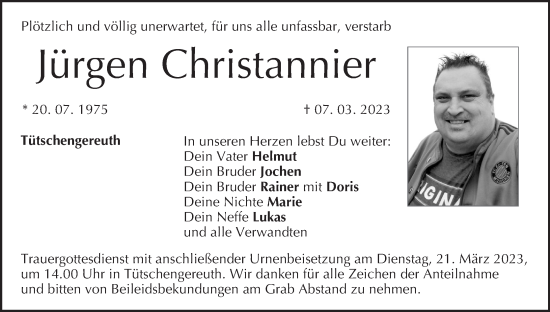 Anzeige von Jürgen Christannier von MGO