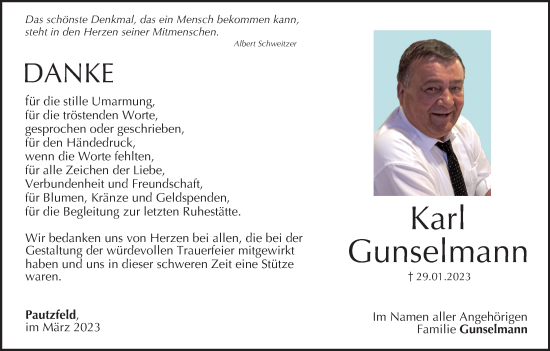 Anzeige von Karl Gunselmann von MGO