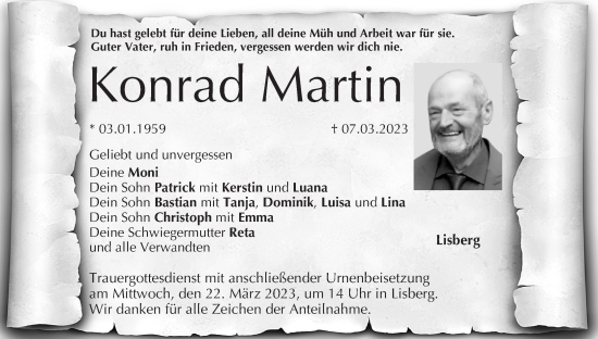 Anzeige von Konrad Martin von MGO