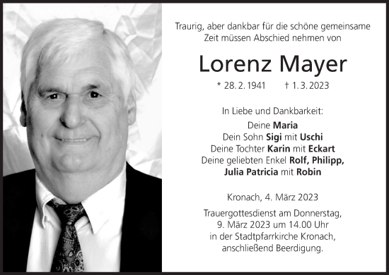 Anzeige von Lorenz Mayer von MGO