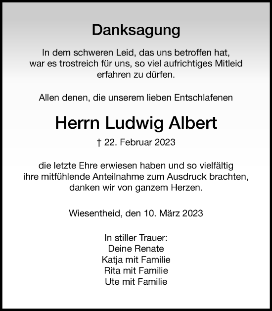 Anzeige von Ludwig Albert von MGO