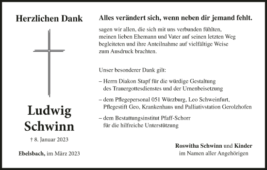 Anzeige von Ludwig Schwinn von MGO