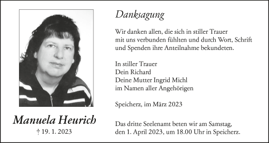 Anzeige von Manuela Heurich von MGO