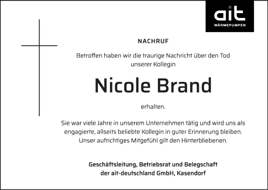 Anzeige von Nicole Brand von MGO