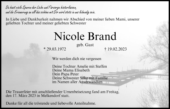 Anzeige von Nicole Brand von MGO