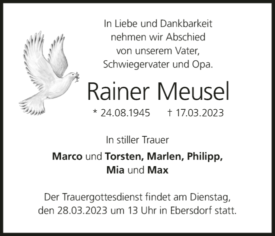 Anzeige von Rainer Meusel von MGO