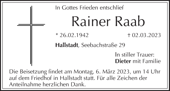 Anzeige von Rainer Raab von MGO