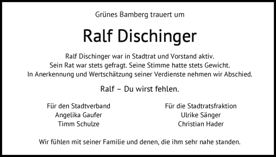 Anzeige von Ralf Dischinger von MGO