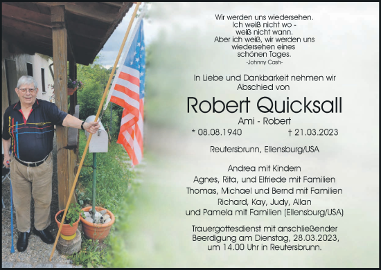 Anzeige von Robert Quicksall von MGO