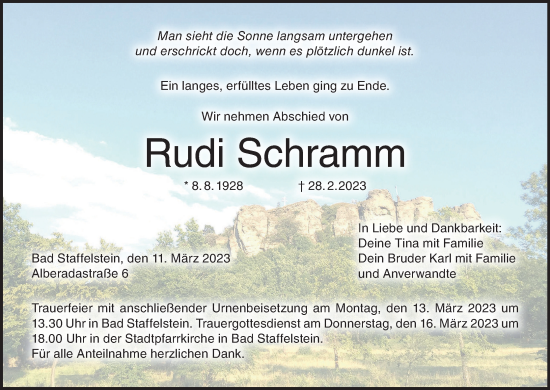 Anzeige von Rudi Schramm von MGO