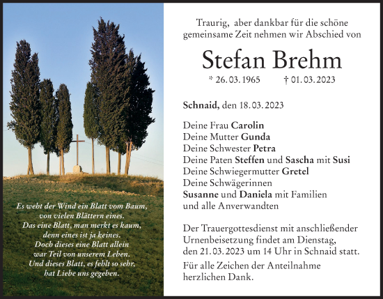 Anzeige von Stefan Brehm von MGO