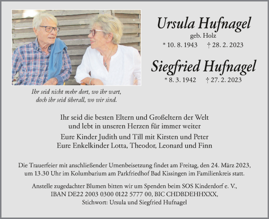 Anzeige von Ursula Hufnagel von MGO