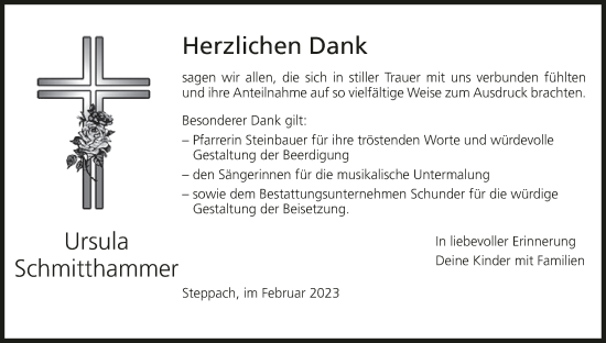 Anzeige von Ursula Schmitthammer von MGO