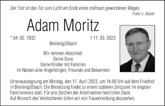 Anzeige von Adam Moritz von MGO