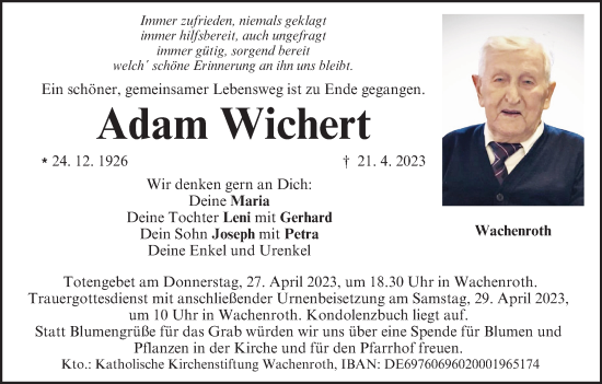 Anzeige von Adam Wichert von MGO